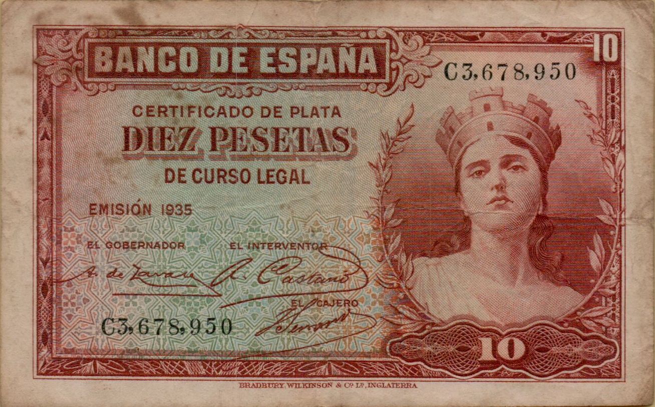 Spain 10 1935 VF P-86